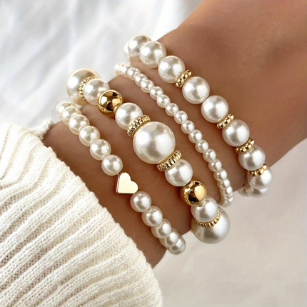 Flari Pearl ribbon pack of 4 - fits all wrists Jewellery