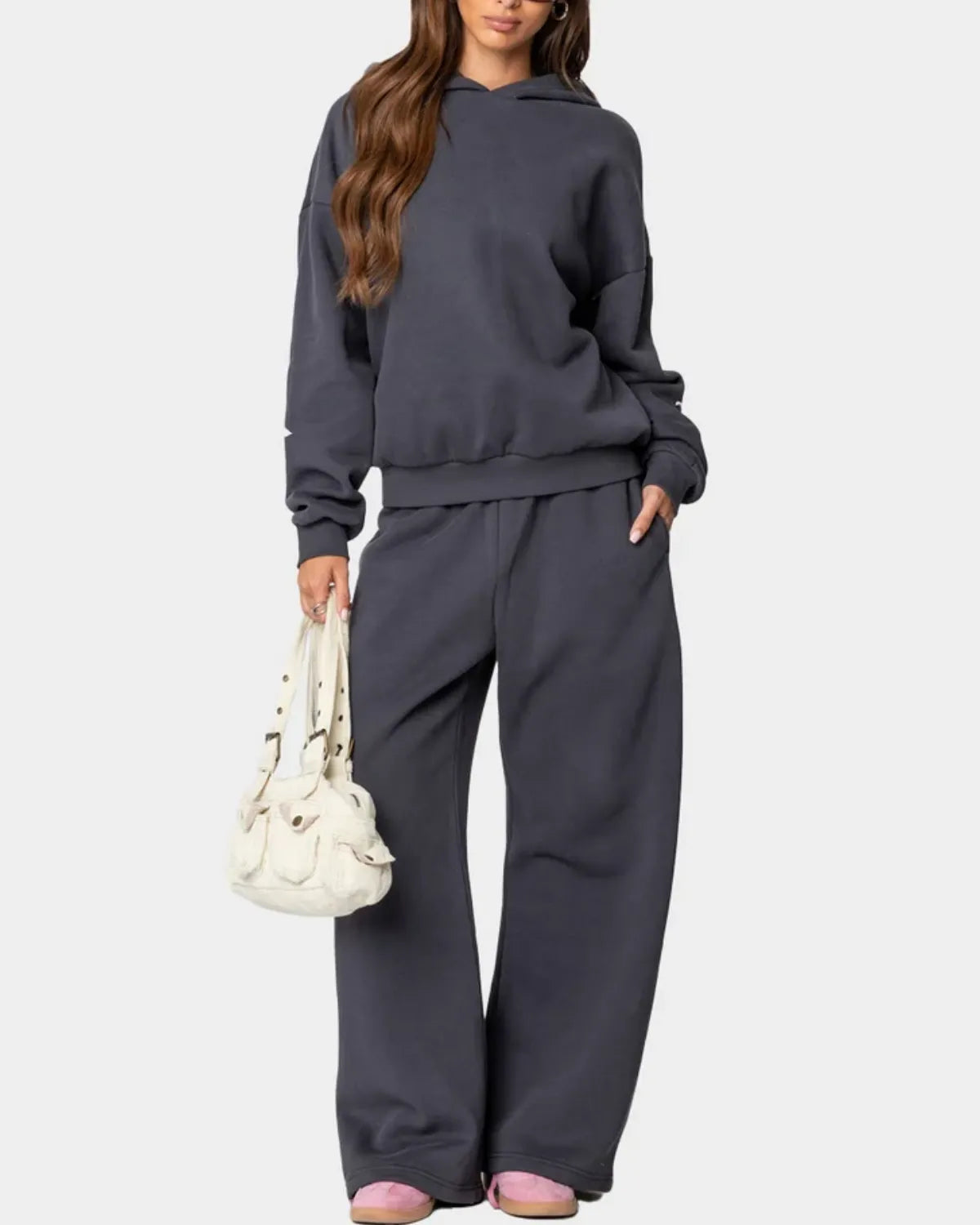 Women’s 2-Piece Bow Print Hoodie & Wide Leg Pants Set Two piece set