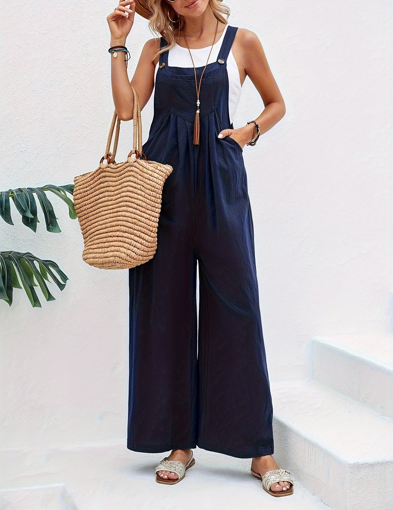 Olive | Sleeveless Jumpsuit - OKOHOKO™ FASHION