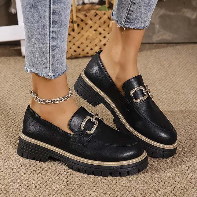 Stella | Casual Shoes with Thick Soles Black Shoes