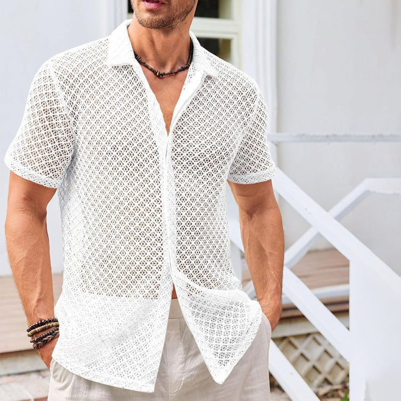 Men's Summer Mesh Short Sleeve Shirt - OKOHOKO™ FASHION