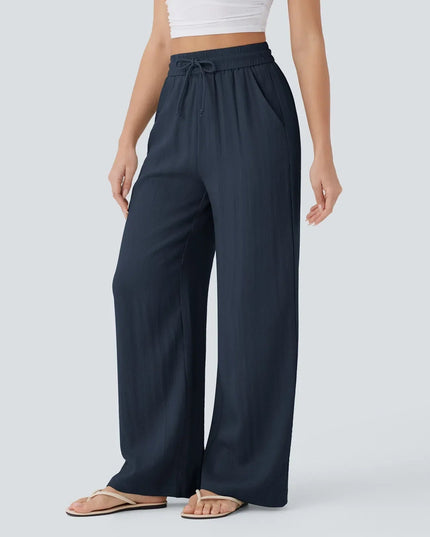Elegant Linen Wide‑Leg Pants Women Pants