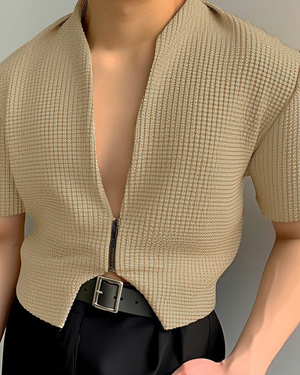 RIVET TEXTURED JACKET Khaki