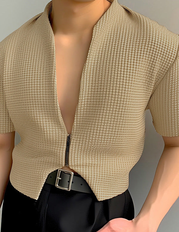 RIVET TEXTURED JACKET Khaki