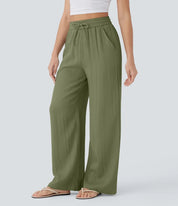 Elegant Linen Wide‑Leg Pants Women Pants