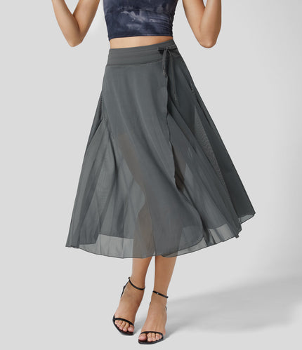 Livan | High Waisted 2-in-1 Skirt Grey Skirts - woman - mid