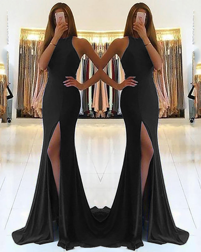 Elegant Long Evening Dress for Women – Formal Maxi Gown with Long Sleeves Green Dresses