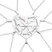 Family Heart Puzzle Necklace Silver 7 Necklace