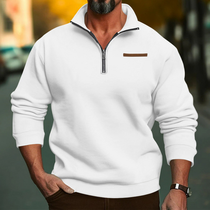 Winter Fleece Half-Zip Pullover White Sweaters