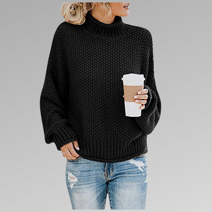 Lea - Lovely Knitted Sweater Black Pullover/Sweater