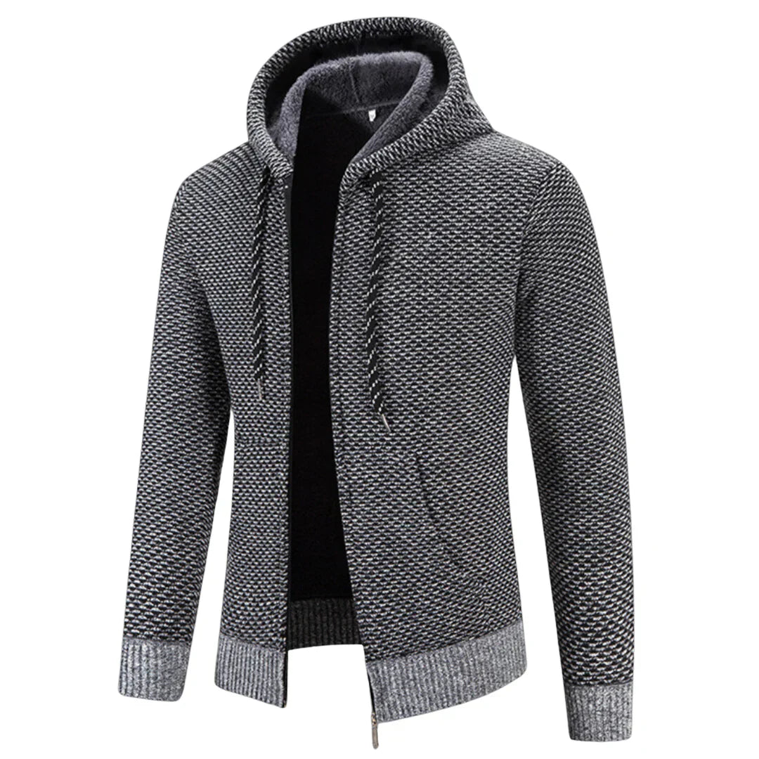 Micky | Zipper Sweater With Hood Grey