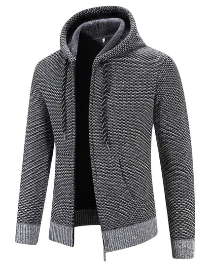 Micky | Zipper Sweater With Hood Grey