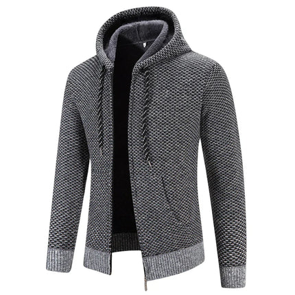 Micky | Zipper Sweater With Hood Grey