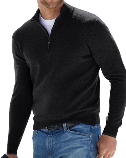 Provozo - Zip-Up Sweater Black Sweaters