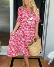 Alexia - Round neck Midi Dress Dresses
