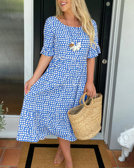 Alexia - Round neck Midi Dress Dresses