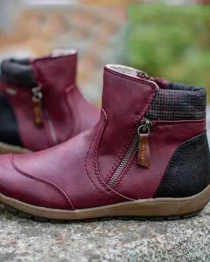 Premium Zipper Orthopedic Waterproof Boots Red AW/2