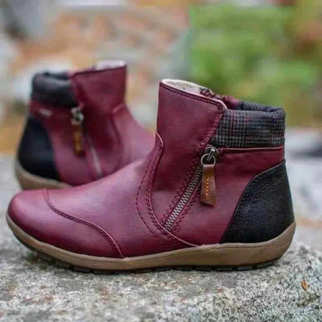 Premium Zipper Orthopedic Waterproof Boots Red AW/2