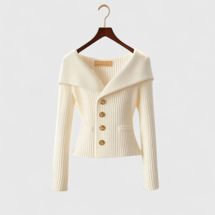 Elegant Colorful Knit Cardigan White Cardigan