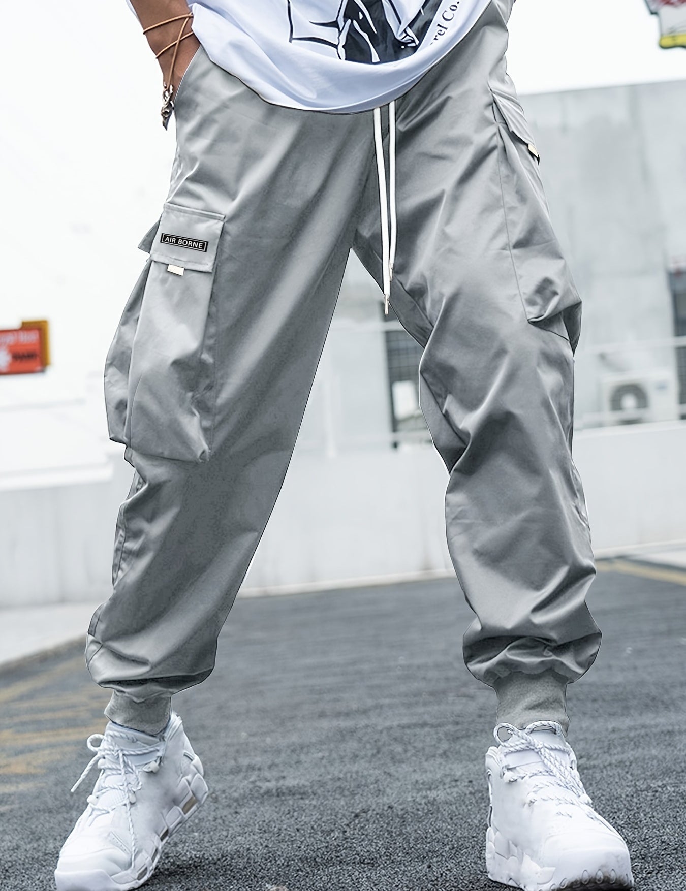 Men's Multi-Pocket Cargo Joggers Slabstone Gray Cargo Pants