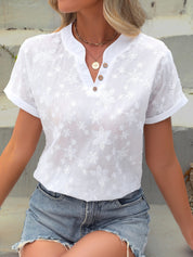 Liana Floral Draped Blouse White