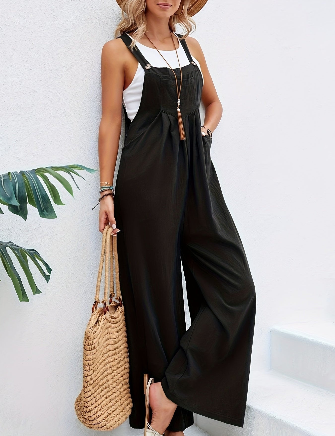 Olive | Sleeveless Jumpsuit Black Jumpsuits