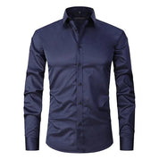 Henry | Stretch Shirt Navy Blue Shirts & Tops