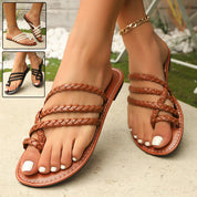 Women's Summer Woven Clip-Toe Roman Sandals Sandals
