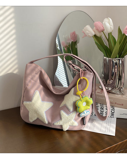 Large Capacity Versatile Crossbody Bag Purple With pendant Crossbody Bag
