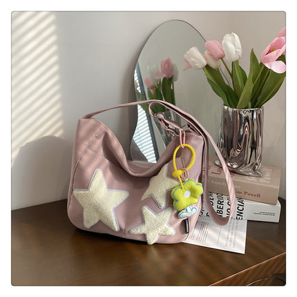 Large Capacity Versatile Crossbody Bag Purple With pendant Crossbody Bag
