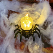 Halloween Spider Candle Night Light Vertical Stripe Candle Halloween Decorations