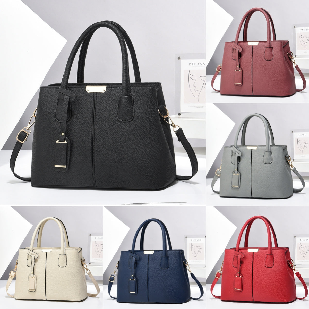 Women’s Large-Capacity PU Leather Tote & Crossbody Bag Bag