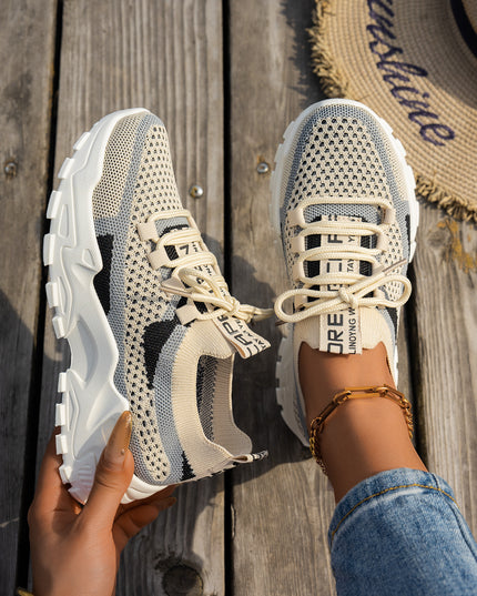 Women’s Flyknit Mesh Lace-Up Sneakers Kalan Black Sneakers
