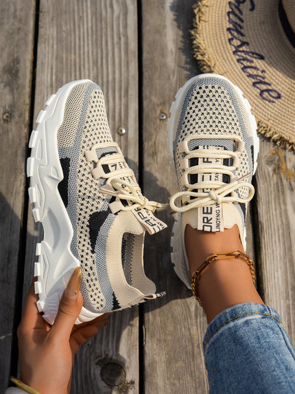 Women’s Flyknit Mesh Lace-Up Sneakers Kalan Black Sneakers