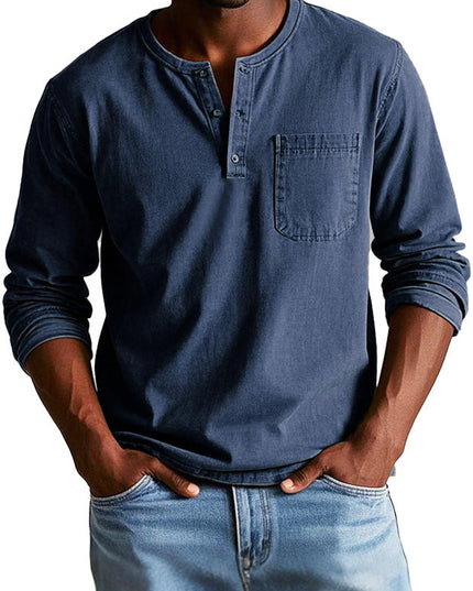 Archer – Classic Henley Shirt Marine