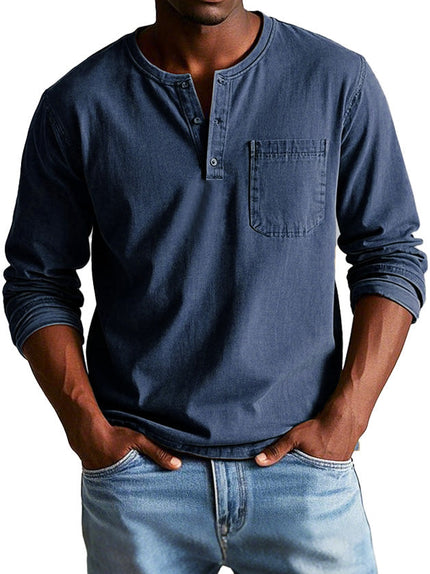 Archer – Classic Henley Shirt Marine