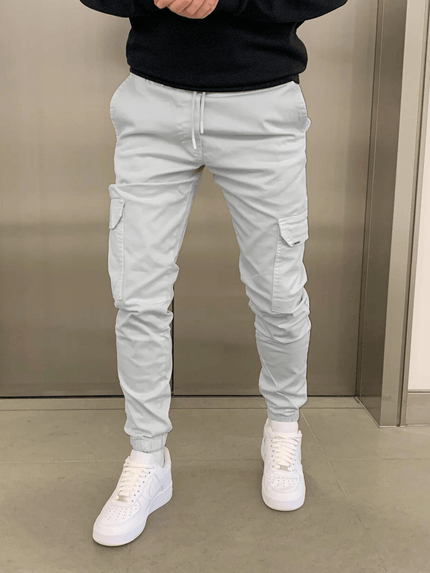 Maxime | Stylish and practical cargo joggers Grey