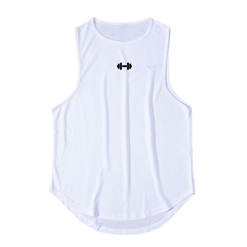Men's Quick-Dry Sleeveless Fitness Vest White T-Shirts