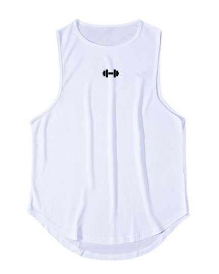 Men's Quick-Dry Sleeveless Fitness Vest White T-Shirts
