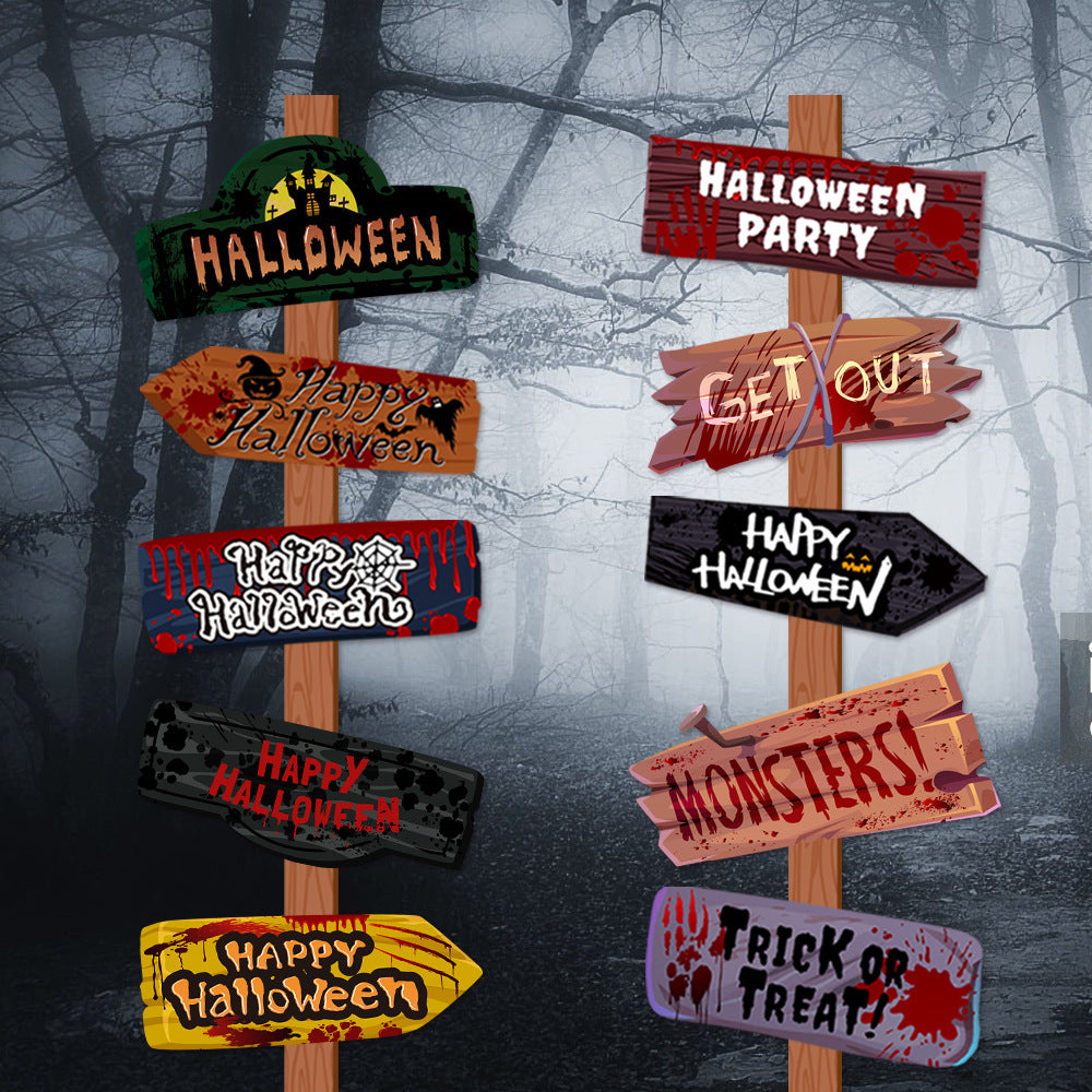 Halloween Paper Road Sign Decor Halloween Decorations