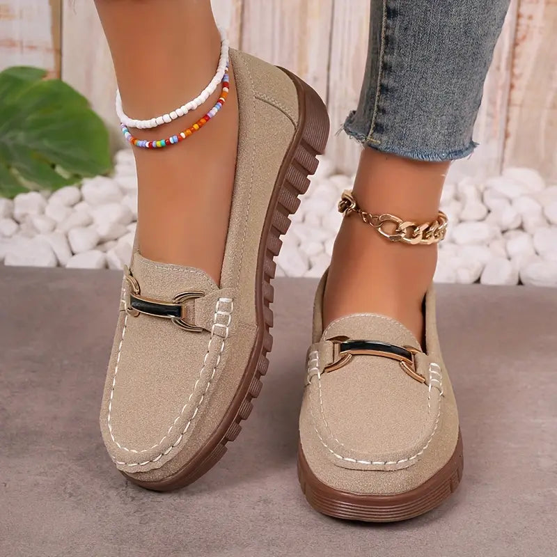 Sophia | Stylish Moccasins Shoes Khaki