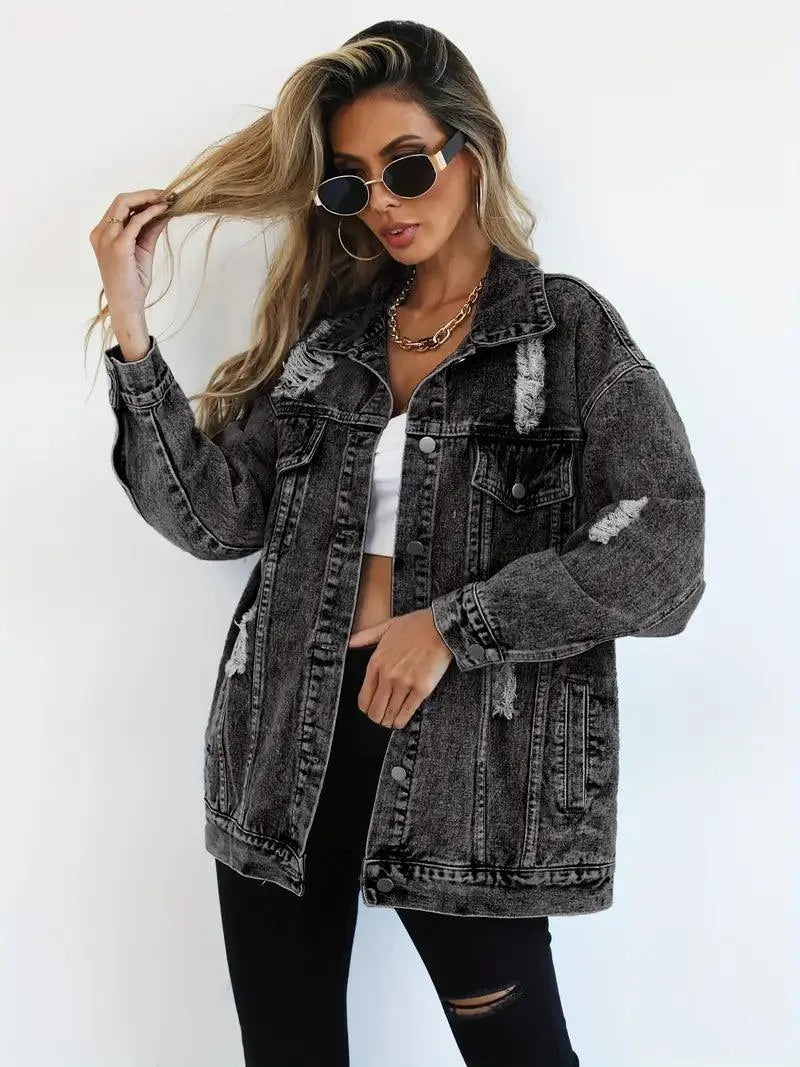 Oversized Denim Jacket Women – Olivia Trendy Jacket Women's Jacket