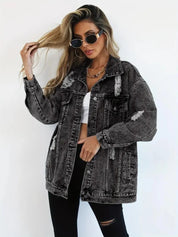 Oversized Denim Jacket Women – Olivia Trendy Jacket Women's Jacket