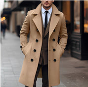 Men’s Long Wool Coat Khaki Men’s Long Wool Coat