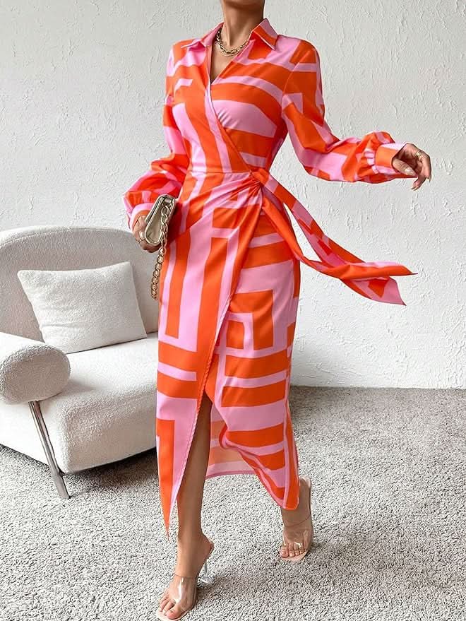 SOLANA | Printed Wrap Dress Dresses