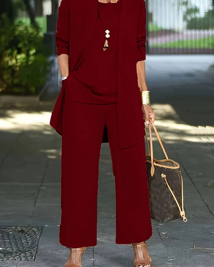 Aurora™ 3-Piece Women's Pantsuit Wine red Fire