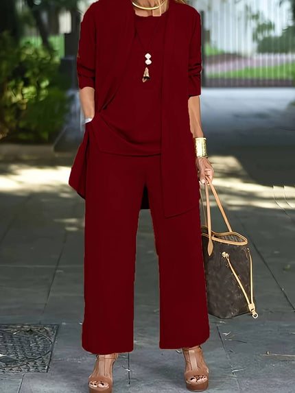 Aurora™ 3-Piece Women's Pantsuit Wine red Fire