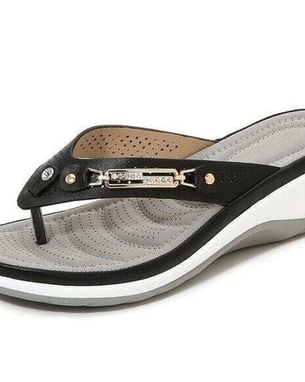 Alice Leroy | Alice Leroy Soft Padded Flip Flops Black Sandals