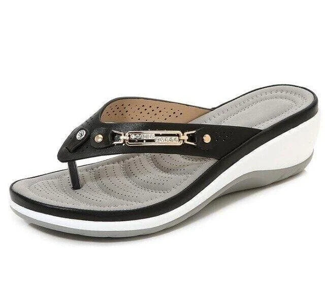 Alice Leroy | Alice Leroy Soft Padded Flip Flops Black Sandals