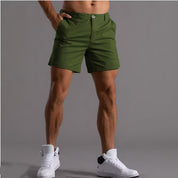 Men's Summer Linen Shorts with Pockets Army Green Men Shorts